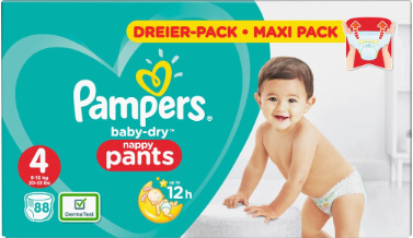 Pampers - Baby-Dry Pants Maxi - Maxi Pack mit 88 Windelpants - Größe 4